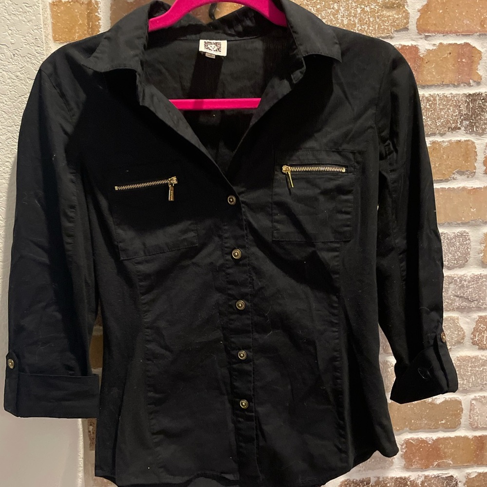 Black button up shirt